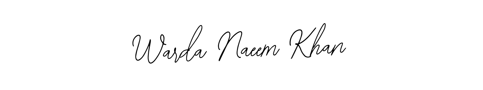 Also You can easily find your signature by using the search form. We will create Warda Naeem Khan name handwritten signature images for you free of cost using Bearetta-2O07w sign style. Warda Naeem Khan signature style 12 images and pictures png