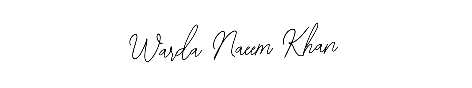 Also we have Warda Naeem Khan name is the best signature style. Create professional handwritten signature collection using Bearetta-2O07w autograph style. Warda Naeem Khan signature style 12 images and pictures png