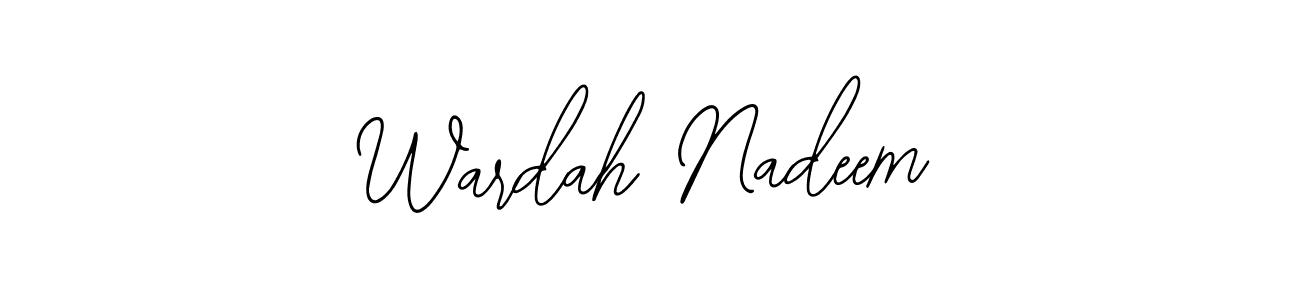 How to make Wardah Nadeem name signature. Use Bearetta-2O07w style for creating short signs online. This is the latest handwritten sign. Wardah Nadeem signature style 12 images and pictures png