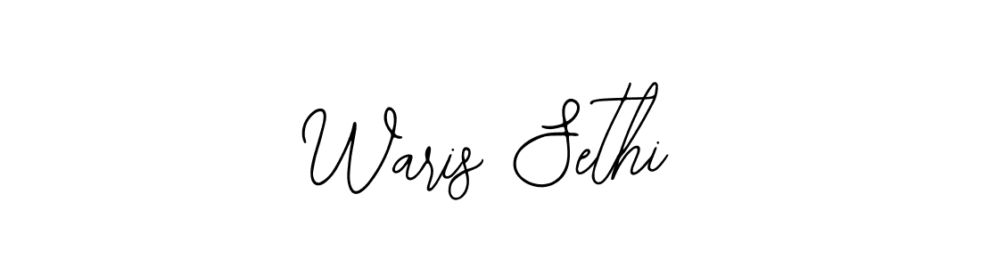 How to make Waris Sethi name signature. Use Bearetta-2O07w style for creating short signs online. This is the latest handwritten sign. Waris Sethi signature style 12 images and pictures png