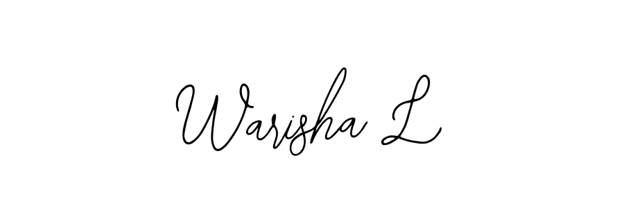 The best way (Bearetta-2O07w) to make a short signature is to pick only two or three words in your name. The name Warisha L include a total of six letters. For converting this name. Warisha L signature style 12 images and pictures png