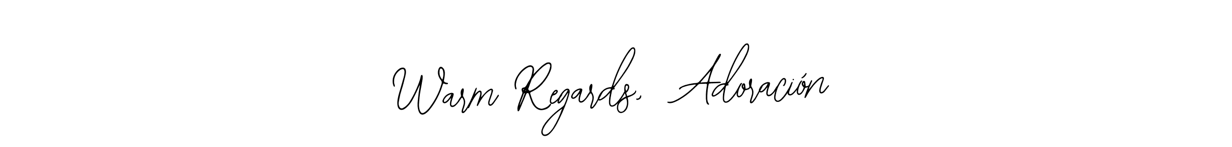 Also we have Warm Regards,  Adoración name is the best signature style. Create professional handwritten signature collection using Bearetta-2O07w autograph style. Warm Regards,  Adoración signature style 12 images and pictures png