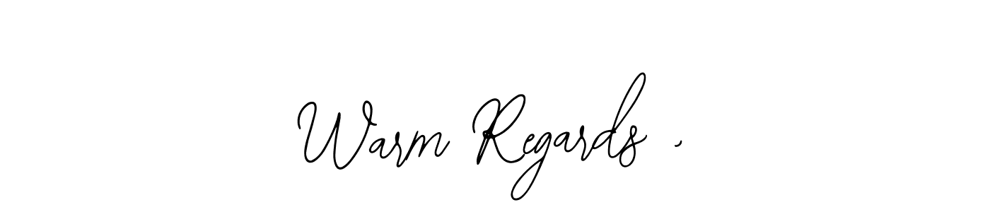 It looks lik you need a new signature style for name Warm Regards ,. Design unique handwritten (Bearetta-2O07w) signature with our free signature maker in just a few clicks. Warm Regards , signature style 12 images and pictures png