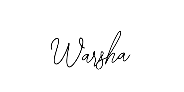 How to make Warsha signature? Bearetta-2O07w is a professional autograph style. Create handwritten signature for Warsha name. Warsha signature style 12 images and pictures png