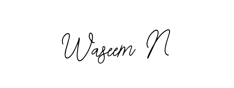 Bearetta-2O07w is a professional signature style that is perfect for those who want to add a touch of class to their signature. It is also a great choice for those who want to make their signature more unique. Get Waseem N name to fancy signature for free. Waseem N signature style 12 images and pictures png