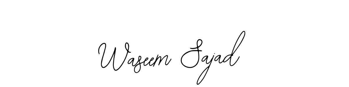 if you are searching for the best signature style for your name Waseem Sajad. so please give up your signature search. here we have designed multiple signature styles  using Bearetta-2O07w. Waseem Sajad signature style 12 images and pictures png