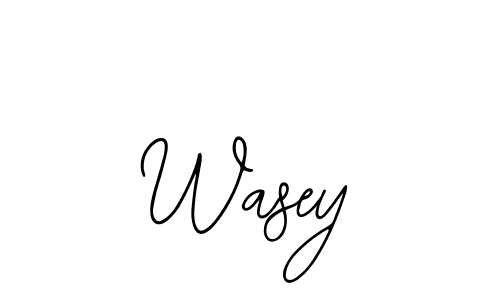 How to make Wasey name signature. Use Bearetta-2O07w style for creating short signs online. This is the latest handwritten sign. Wasey signature style 12 images and pictures png