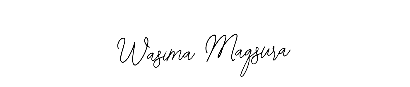 How to make Wasima Maqsura name signature. Use Bearetta-2O07w style for creating short signs online. This is the latest handwritten sign. Wasima Maqsura signature style 12 images and pictures png