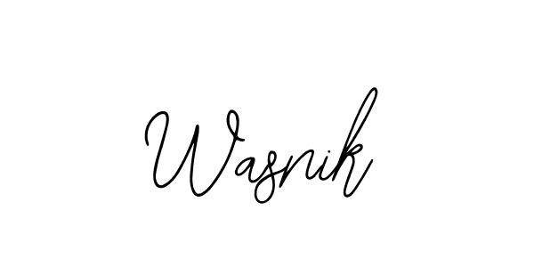 How to make Wasnik name signature. Use Bearetta-2O07w style for creating short signs online. This is the latest handwritten sign. Wasnik signature style 12 images and pictures png