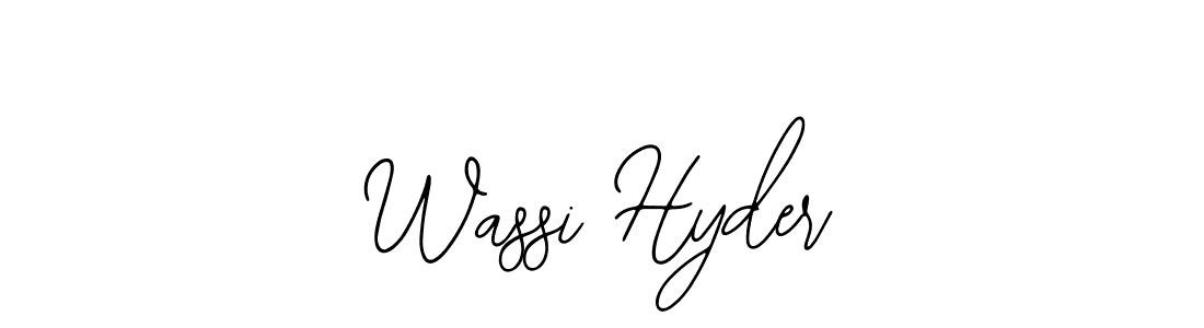 How to make Wassi Hyder name signature. Use Bearetta-2O07w style for creating short signs online. This is the latest handwritten sign. Wassi Hyder signature style 12 images and pictures png