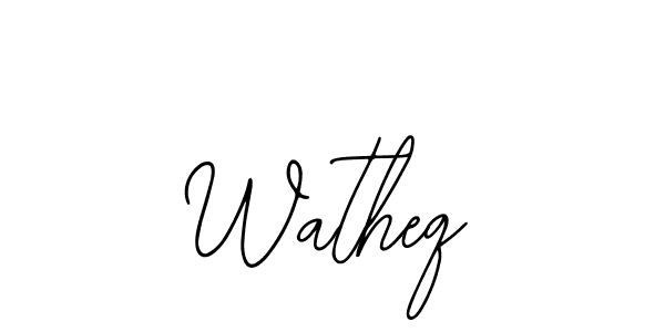 Also You can easily find your signature by using the search form. We will create Watheq name handwritten signature images for you free of cost using Bearetta-2O07w sign style. Watheq signature style 12 images and pictures png