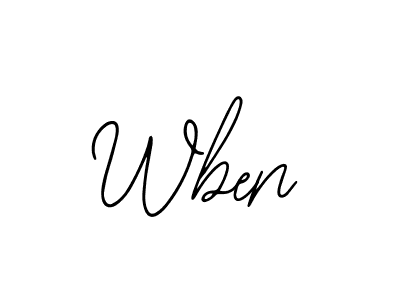 Design your own signature with our free online signature maker. With this signature software, you can create a handwritten (Bearetta-2O07w) signature for name Wben. Wben signature style 12 images and pictures png