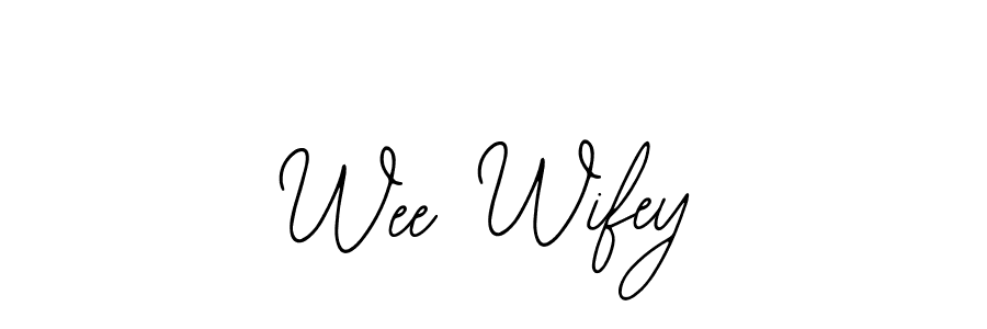 How to make Wee Wifey name signature. Use Bearetta-2O07w style for creating short signs online. This is the latest handwritten sign. Wee Wifey signature style 12 images and pictures png