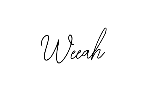 Design your own signature with our free online signature maker. With this signature software, you can create a handwritten (Bearetta-2O07w) signature for name Weeah. Weeah signature style 12 images and pictures png