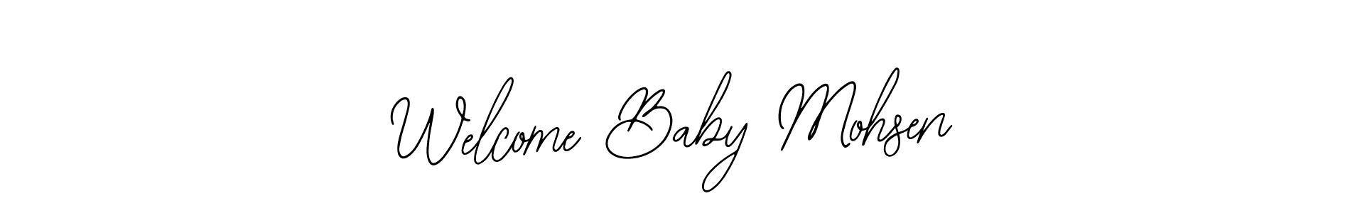 This is the best signature style for the Welcome Baby Mohsen name. Also you like these signature font (Bearetta-2O07w). Mix name signature. Welcome Baby Mohsen signature style 12 images and pictures png