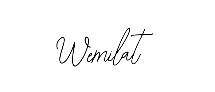 if you are searching for the best signature style for your name Wemilat. so please give up your signature search. here we have designed multiple signature styles  using Bearetta-2O07w. Wemilat signature style 12 images and pictures png