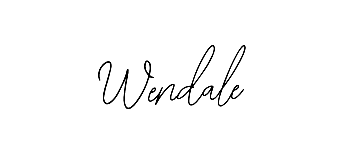 Use a signature maker to create a handwritten signature online. With this signature software, you can design (Bearetta-2O07w) your own signature for name Wendale. Wendale signature style 12 images and pictures png