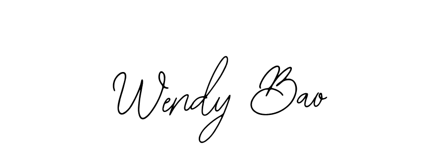 You should practise on your own different ways (Bearetta-2O07w) to write your name (Wendy Bao) in signature. don't let someone else do it for you. Wendy Bao signature style 12 images and pictures png