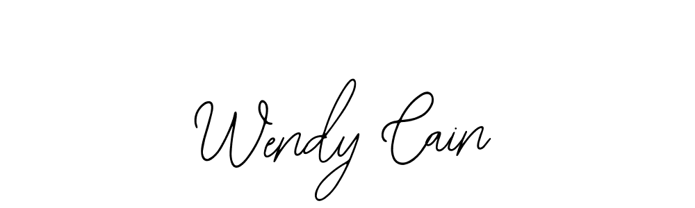 How to make Wendy Cain name signature. Use Bearetta-2O07w style for creating short signs online. This is the latest handwritten sign. Wendy Cain signature style 12 images and pictures png