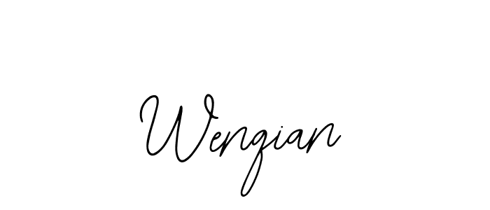 How to make Wenqian name signature. Use Bearetta-2O07w style for creating short signs online. This is the latest handwritten sign. Wenqian signature style 12 images and pictures png