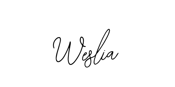 Use a signature maker to create a handwritten signature online. With this signature software, you can design (Bearetta-2O07w) your own signature for name Weslia. Weslia signature style 12 images and pictures png