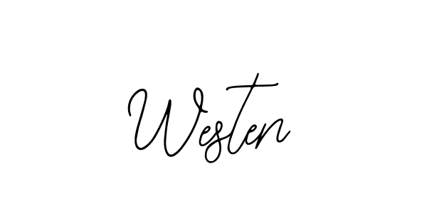 Design your own signature with our free online signature maker. With this signature software, you can create a handwritten (Bearetta-2O07w) signature for name Westen. Westen signature style 12 images and pictures png