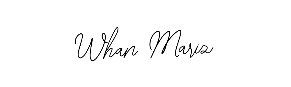 How to make Whan Mariz name signature. Use Bearetta-2O07w style for creating short signs online. This is the latest handwritten sign. Whan Mariz signature style 12 images and pictures png