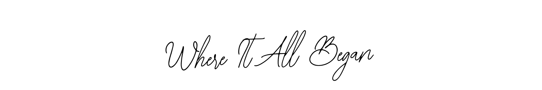 Bearetta-2O07w is a professional signature style that is perfect for those who want to add a touch of class to their signature. It is also a great choice for those who want to make their signature more unique. Get Where It All Began name to fancy signature for free. Where It All Began signature style 12 images and pictures png