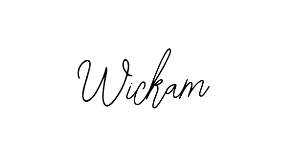 Use a signature maker to create a handwritten signature online. With this signature software, you can design (Bearetta-2O07w) your own signature for name Wickam. Wickam signature style 12 images and pictures png