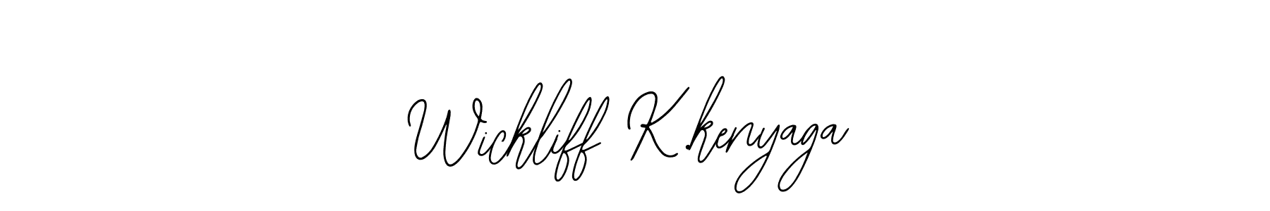 How to make Wickliff K.kenyaga name signature. Use Bearetta-2O07w style for creating short signs online. This is the latest handwritten sign. Wickliff K.kenyaga signature style 12 images and pictures png