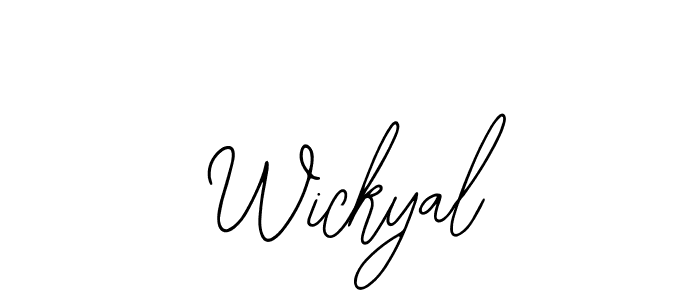 How to make Wickyal name signature. Use Bearetta-2O07w style for creating short signs online. This is the latest handwritten sign. Wickyal signature style 12 images and pictures png