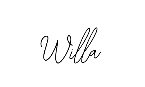 Use a signature maker to create a handwritten signature online. With this signature software, you can design (Bearetta-2O07w) your own signature for name Willa. Willa signature style 12 images and pictures png