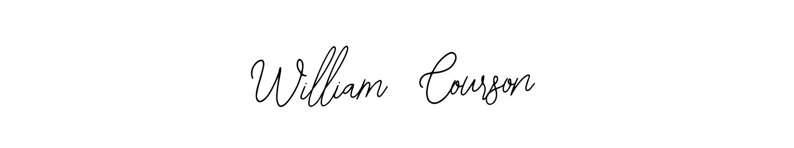 The best way (Bearetta-2O07w) to make a short signature is to pick only two or three words in your name. The name William  Courson include a total of six letters. For converting this name. William  Courson signature style 12 images and pictures png