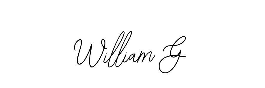 The best way (Bearetta-2O07w) to make a short signature is to pick only two or three words in your name. The name William G include a total of six letters. For converting this name. William G signature style 12 images and pictures png