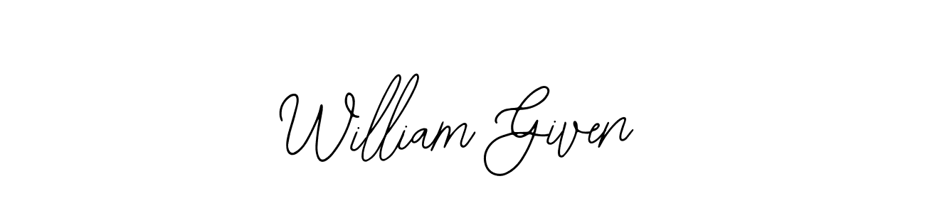 You should practise on your own different ways (Bearetta-2O07w) to write your name (William Given) in signature. don't let someone else do it for you. William Given signature style 12 images and pictures png