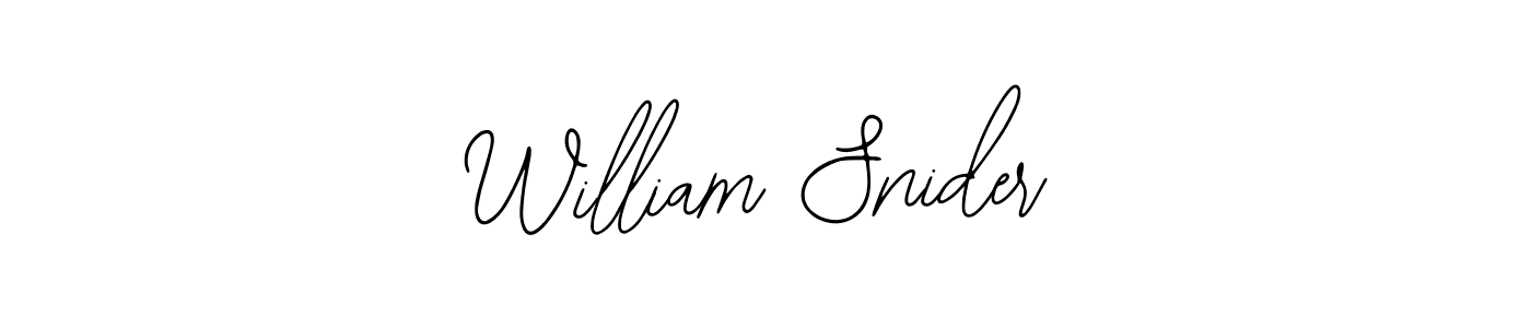 The best way (Bearetta-2O07w) to make a short signature is to pick only two or three words in your name. The name William Snider include a total of six letters. For converting this name. William Snider signature style 12 images and pictures png