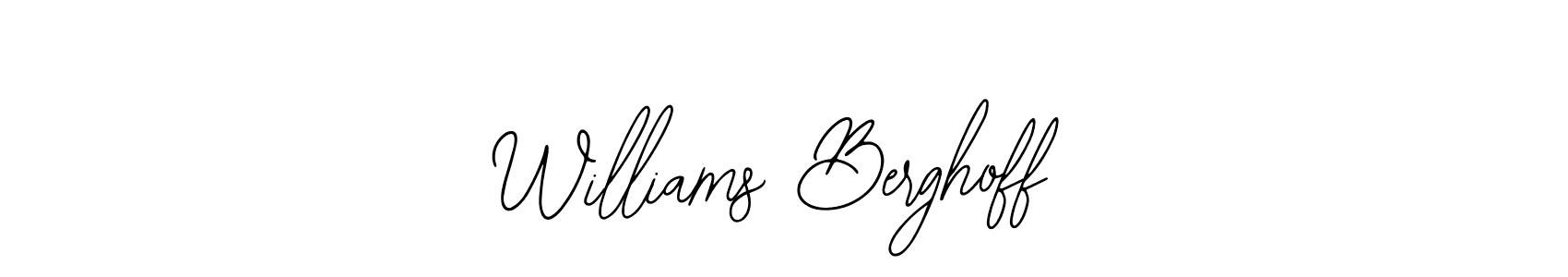 The best way (Bearetta-2O07w) to make a short signature is to pick only two or three words in your name. The name Williams Berghoff include a total of six letters. For converting this name. Williams Berghoff signature style 12 images and pictures png