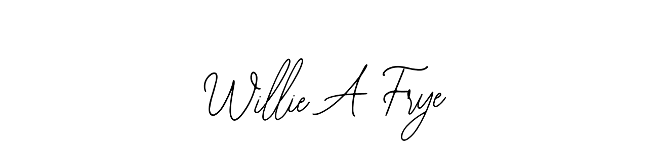 Bearetta-2O07w is a professional signature style that is perfect for those who want to add a touch of class to their signature. It is also a great choice for those who want to make their signature more unique. Get Willie A Frye name to fancy signature for free. Willie A Frye signature style 12 images and pictures png