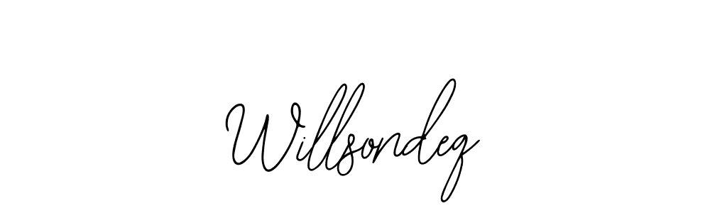 How to make Willsondeq name signature. Use Bearetta-2O07w style for creating short signs online. This is the latest handwritten sign. Willsondeq signature style 12 images and pictures png