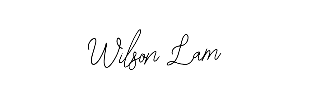 You should practise on your own different ways (Bearetta-2O07w) to write your name (Wilson Lam) in signature. don't let someone else do it for you. Wilson Lam signature style 12 images and pictures png