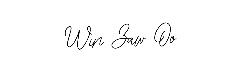 How to make Win Zaw Oo name signature. Use Bearetta-2O07w style for creating short signs online. This is the latest handwritten sign. Win Zaw Oo signature style 12 images and pictures png