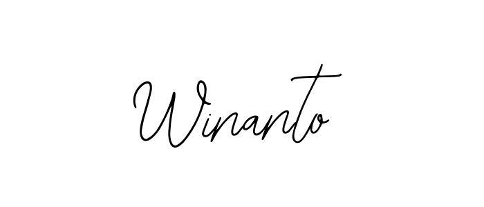 You should practise on your own different ways (Bearetta-2O07w) to write your name (Winanto) in signature. don't let someone else do it for you. Winanto signature style 12 images and pictures png