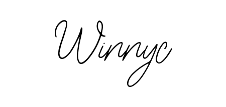Designed for modern professionals: Winnyc name signature crafted with Bearetta-2O07w script. Ready for digital PDF workflows. Winnyc signature style 12 images and pictures png