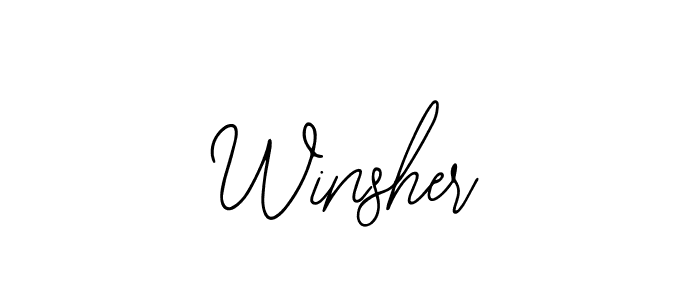 How to make Winsher signature? Bearetta-2O07w is a professional autograph style. Create handwritten signature for Winsher name. Winsher signature style 12 images and pictures png