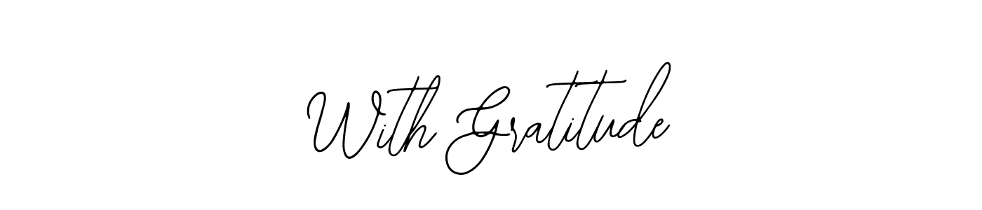 How to make With Gratitude name signature. Use Bearetta-2O07w style for creating short signs online. This is the latest handwritten sign. With Gratitude signature style 12 images and pictures png