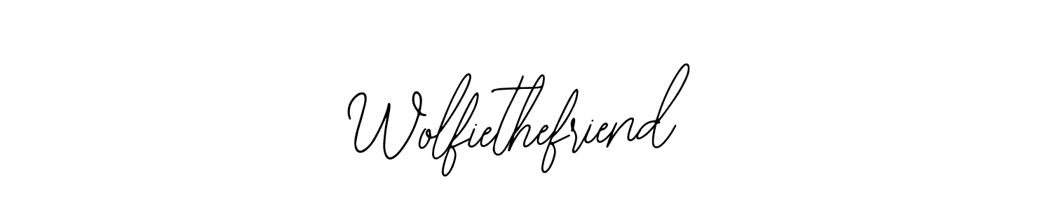 The best way (Bearetta-2O07w) to make a short signature is to pick only two or three words in your name. The name Wolfiethefriend include a total of six letters. For converting this name. Wolfiethefriend signature style 12 images and pictures png