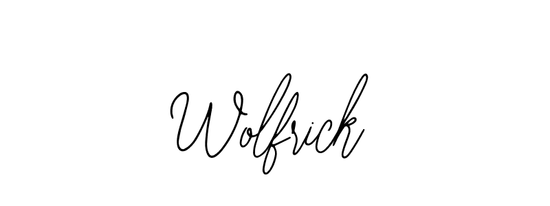 How to make Wolfrick name signature. Use Bearetta-2O07w style for creating short signs online. This is the latest handwritten sign. Wolfrick signature style 12 images and pictures png