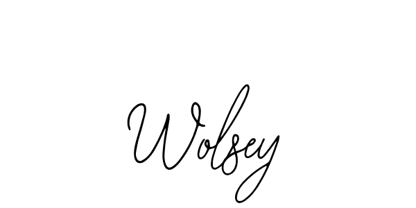 How to make Wolsey signature? Bearetta-2O07w is a professional autograph style. Create handwritten signature for Wolsey name. Wolsey signature style 12 images and pictures png