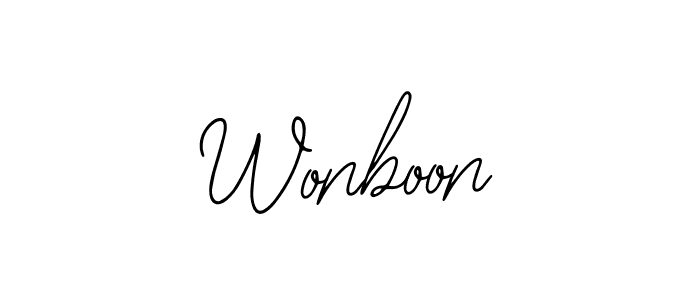 Design your own signature with our free online signature maker. With this signature software, you can create a handwritten (Bearetta-2O07w) signature for name Wonboon. Wonboon signature style 12 images and pictures png
