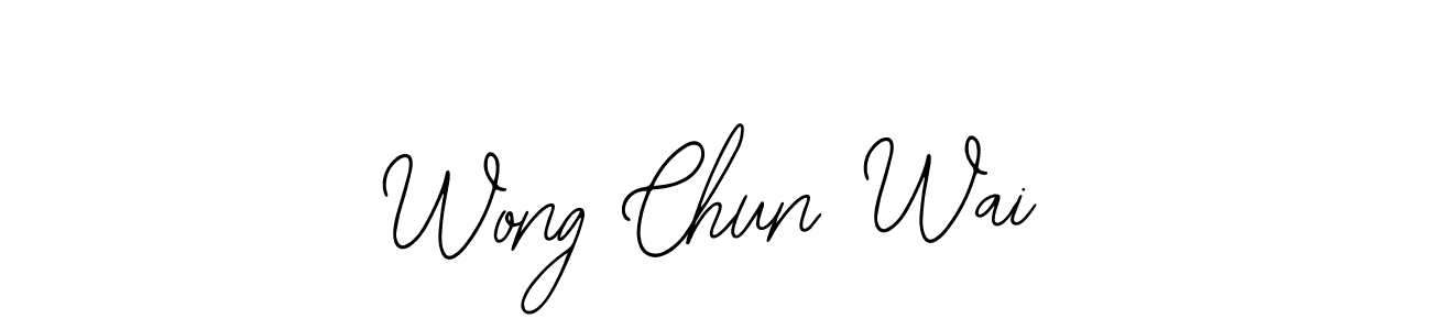 You should practise on your own different ways (Bearetta-2O07w) to write your name (Wong Chun Wai) in signature. don't let someone else do it for you. Wong Chun Wai signature style 12 images and pictures png
